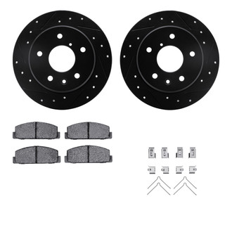 R1 Concepts® - Drilled and Slotted Rear Brake Kit with Performance Sport Pads
