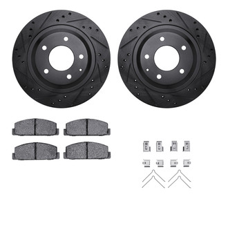 R1 Concepts® - Drilled and Slotted Rear Brake Kit with Performance Sport Pads