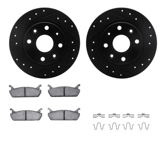 R1 Concepts® - Drilled and Slotted Rear Brake Kit with Performance Sport Pads