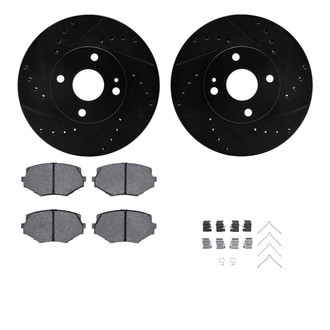 R1 Concepts® - Drilled and Slotted Front Brake Kit with Performance Sport Pads