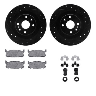 R1 Concepts® - Drilled and Slotted Rear Brake Kit with Performance Sport Pads
