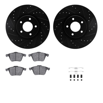 R1 Concepts® - Drilled and Slotted Front Brake Kit with Performance Sport Pads