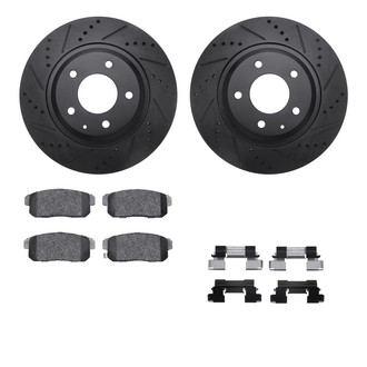 R1 Concepts® - Drilled and Slotted Rear Brake Kit with Performance Sport Pads