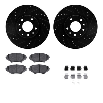 R1 Concepts® - Drilled and Slotted Front Brake Kit with Performance Sport Pads