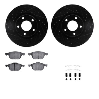 R1 Concepts® - Drilled and Slotted Front Brake Kit with Performance Sport Pads