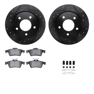 R1 Concepts® - Drilled and Slotted Rear Brake Kit with Performance Sport Pads