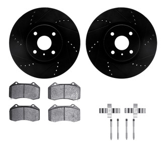 R1 Concepts® - Drilled and Slotted Front Brake Kit with Performance Sport Pads