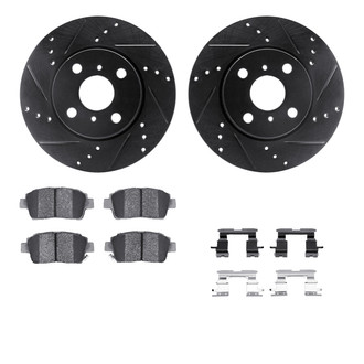 R1 Concepts® - Drilled and Slotted Front Brake Kit with Performance Sport Pads