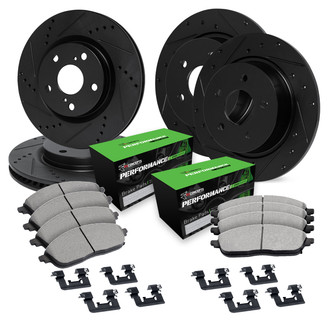 R1 Concepts® - Drilled and Slotted Brake Kit with Performance Sport Pads