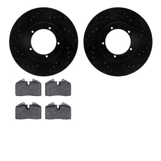 R1 Concepts® - Drilled and Slotted Front Brake Kit with Performance Sport Pads