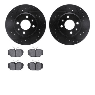 R1 Concepts® - Drilled and Slotted Front Brake Kit with Performance Sport Pads