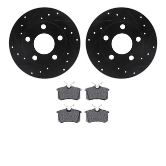 R1 Concepts® - Drilled and Slotted Rear Brake Kit with Performance Sport Pads