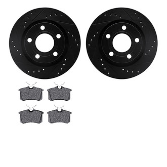 R1 Concepts® - Drilled and Slotted Rear Brake Kit with Performance Sport Pads