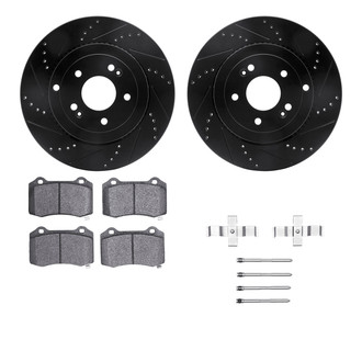 R1 Concepts® - Drilled and Slotted Rear Brake Kit with Euro Ceramic Pads