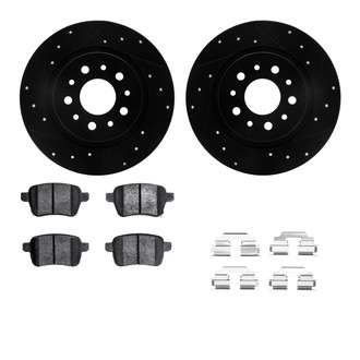 R1 Concepts® - Drilled and Slotted Rear Brake Kit with Euro Ceramic Pads