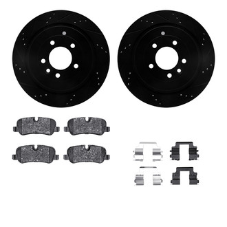 R1 Concepts® - Drilled and Slotted Rear Brake Kit with Euro Ceramic Pads