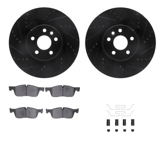 R1 Concepts® - Drilled and Slotted Front Brake Kit with Euro Ceramic Pads
