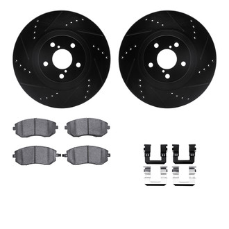 R1 Concepts® - Drilled and Slotted Front Brake Kit with Euro Ceramic Pads