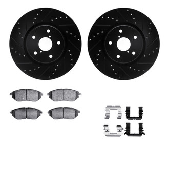R1 Concepts® - Drilled and Slotted Front Brake Kit with Euro Ceramic Pads