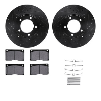R1 Concepts® - Drilled and Slotted Front Brake Kit with Euro Ceramic Pads