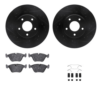 R1 Concepts® - Drilled and Slotted Brake Kit with Euro Ceramic Pads