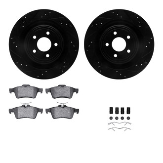 R1 Concepts® - Drilled and Slotted Rear Brake Kit with Euro Ceramic Pads