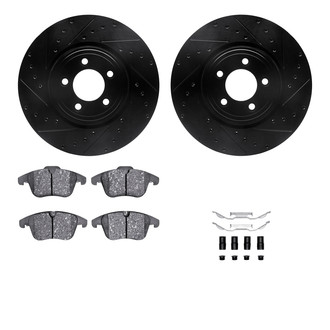 R1 Concepts® - Drilled and Slotted Brake Kit with Euro Ceramic Pads