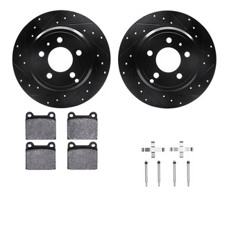 R1 Concepts® - Drilled and Slotted Rear Brake Kit with Euro Ceramic Pads