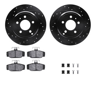 R1 Concepts® - Drilled and Slotted Rear Brake Kit with Euro Ceramic Pads