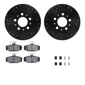 R1 Concepts® - Drilled and Slotted Rear Brake Kit with Euro Ceramic Pads