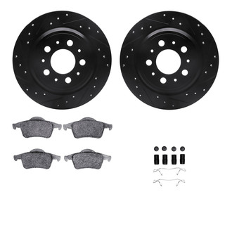 R1 Concepts® - Drilled and Slotted Rear Brake Kit with Euro Ceramic Pads