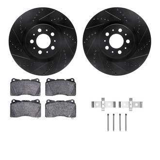 R1 Concepts® - Drilled and Slotted Front Brake Kit with Euro Ceramic Pads