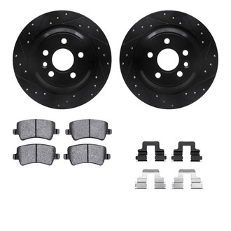 R1 Concepts® - Drilled and Slotted Rear Brake Kit with Euro Ceramic Pads