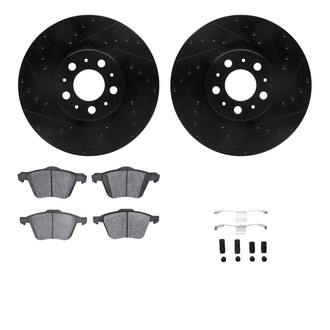 R1 Concepts® - Drilled and Slotted Front Brake Kit with Euro Ceramic Pads