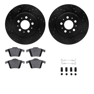 R1 Concepts® - Drilled and Slotted Rear Brake Kit with Euro Ceramic Pads