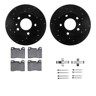 R1 Concepts® - Drilled and Slotted Front Brake Kit with Euro Ceramic Pads