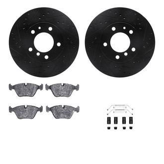 R1 Concepts® - Drilled and Slotted Front Brake Kit with Euro Ceramic Pads