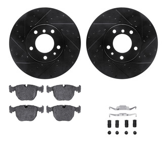R1 Concepts® - Drilled and Slotted Front Brake Kit with Euro Ceramic Pads