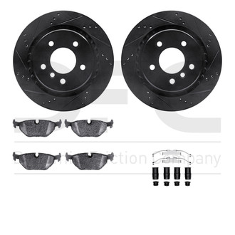 R1 Concepts® - Drilled and Slotted Rear Brake Kit with Euro Ceramic Pads