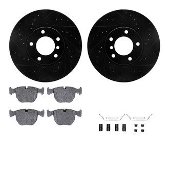 R1 Concepts® - Drilled and Slotted Front Brake Kit with Euro Ceramic Pads