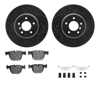 R1 Concepts® - Drilled and Slotted Rear Brake Kit with Euro Ceramic Pads