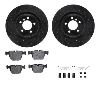 R1 Concepts® - Drilled and Slotted Rear Brake Kit with Euro Ceramic Pads
