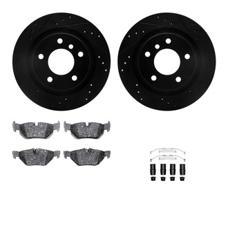 R1 Concepts® - Drilled and Slotted Rear Brake Kit with Euro Ceramic Pads