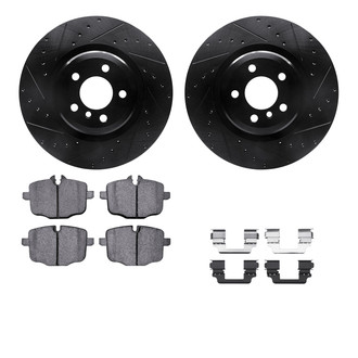 R1 Concepts® - Drilled and Slotted Rear Brake Kit with Euro Ceramic Pads