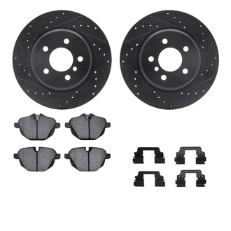 R1 Concepts® - Drilled and Slotted Rear Brake Kit with Euro Ceramic Pads