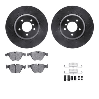 R1 Concepts® - Drilled and Slotted Front Brake Kit with Euro Ceramic Pads