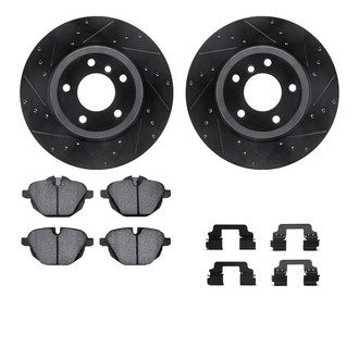 R1 Concepts® - Drilled and Slotted Rear Brake Kit with Euro Ceramic Pads