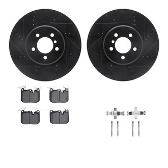 R1 Concepts® - Drilled and Slotted Front Brake Kit with Euro Ceramic Pads