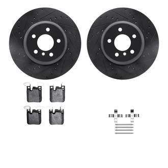 R1 Concepts® - Drilled and Slotted Rear Brake Kit with Euro Ceramic Pads