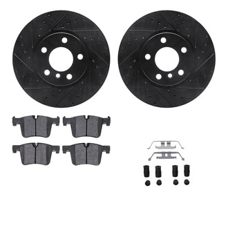 R1 Concepts® - Drilled and Slotted Front Brake Kit with Euro Ceramic Pads